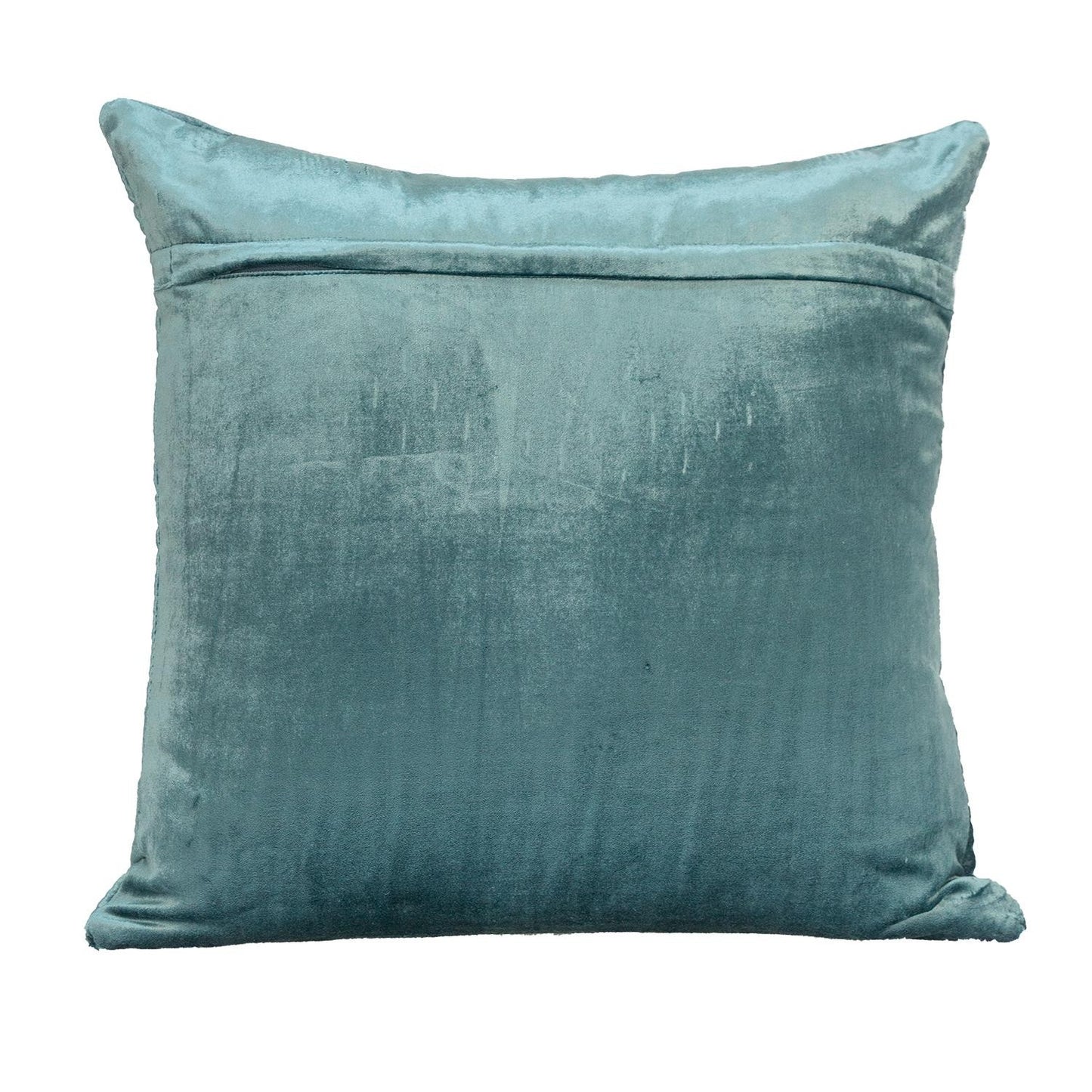 20" Teal Cotton Blend Throw Pillow