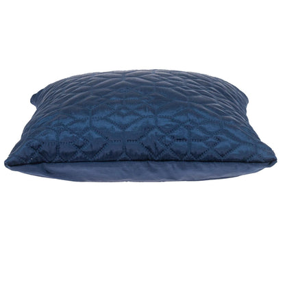 Navy Quilted Velvet Geo Decorative Throw Pillow