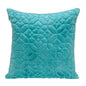 Aqua Quilted Velvet Geo Decorative Throw Pillow