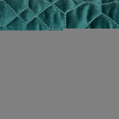 Teal Quilted Velvet Geo Lumbar Decorative Pillow