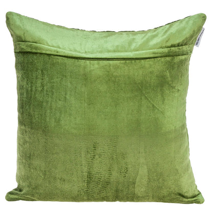 Olive Quilted Velvet Geo Decorative Throw Pillow