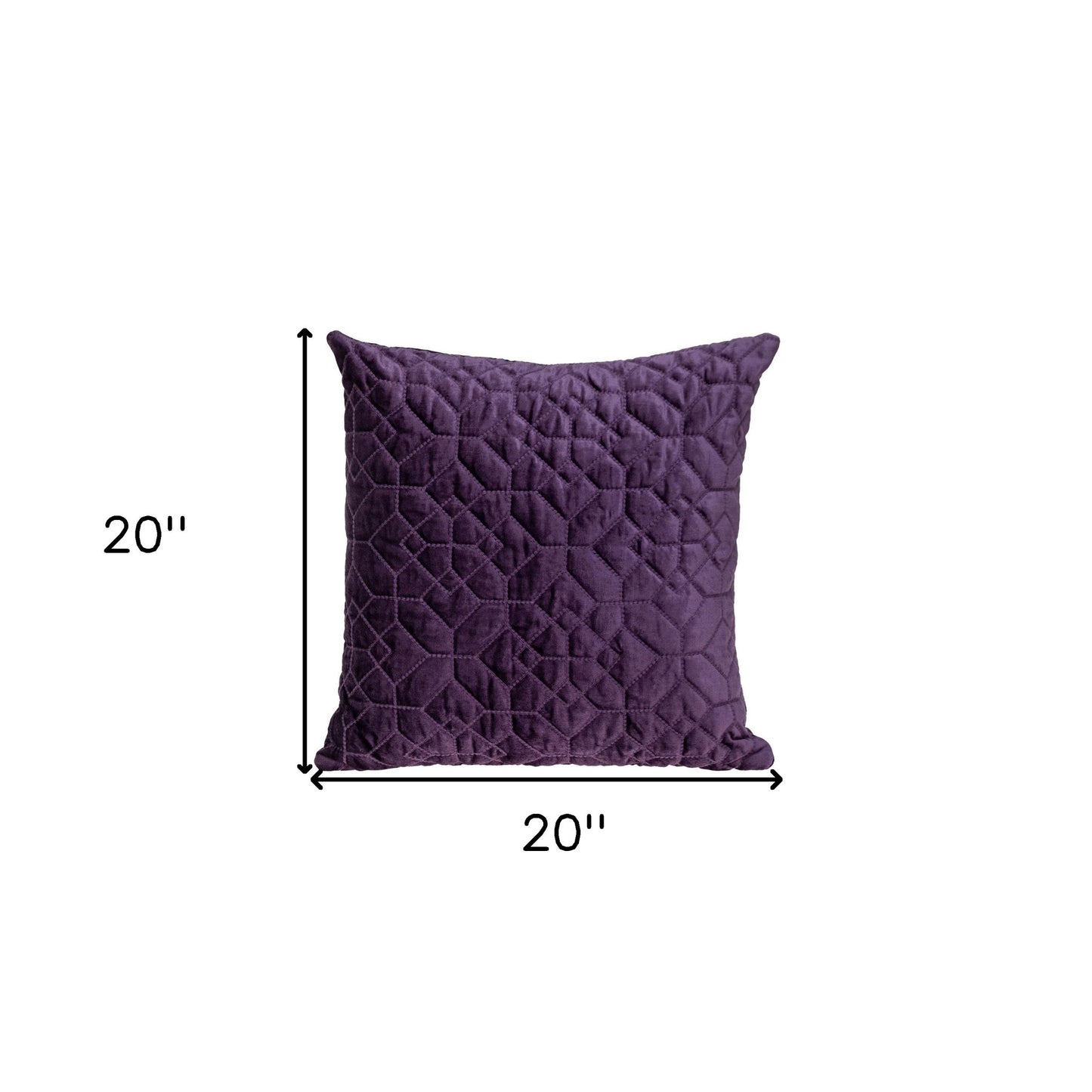 Purple Quilted Velvet Geo Decorative Throw Pillow