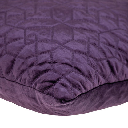 Purple Quilted Velvet Geo Decorative Throw Pillow