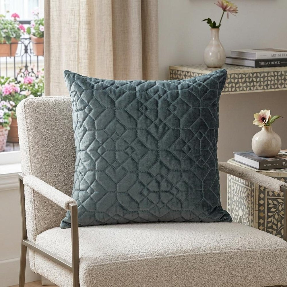 20" Charcoal Cotton Blend Throw Pillow