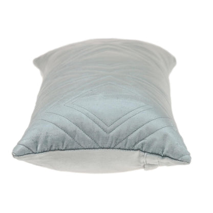 Gray Quilted Diamonds Velvet Solid Color Lumbar Pillow