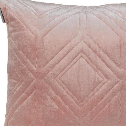 Pink Quilted Diamonds Velvet Solid Color Throw Pillow