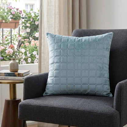 20" Gray Cotton Blend Throw Pillow