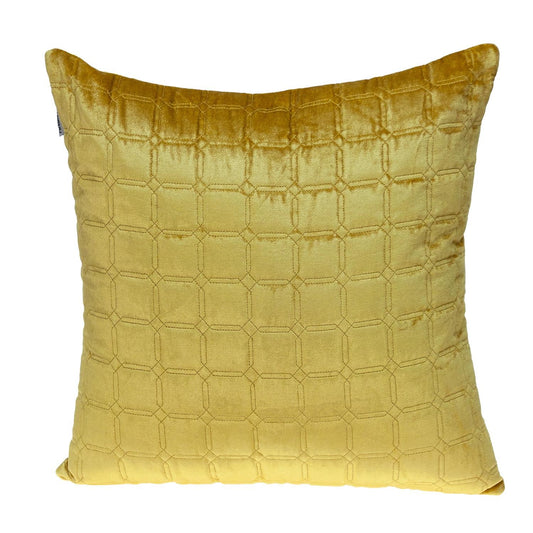 20" Yellow Cotton Blend Throw Pillow