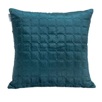 20" Teal Cotton Blend Throw Pillow