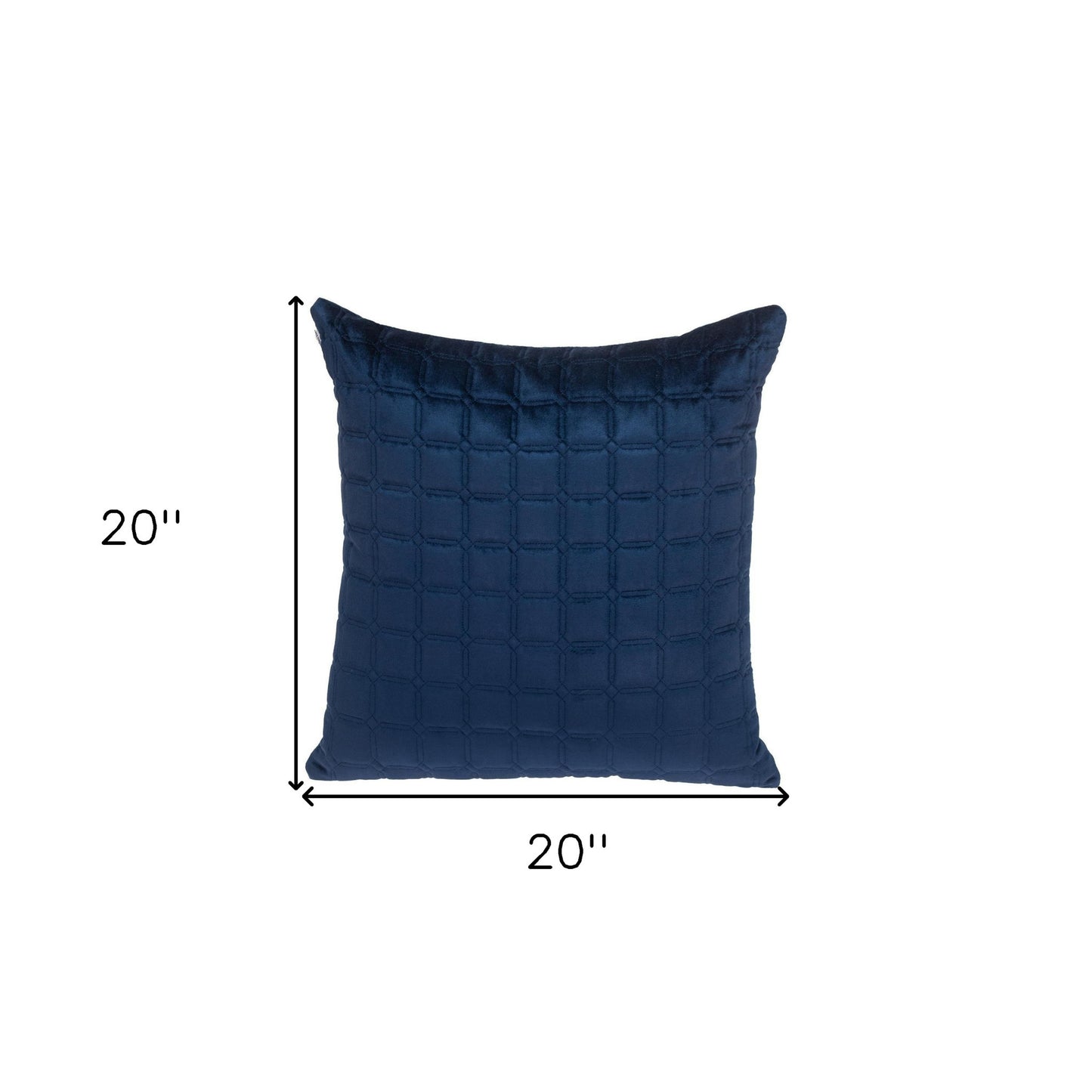 20" Navy Blue Cotton Blend Throw Pillow