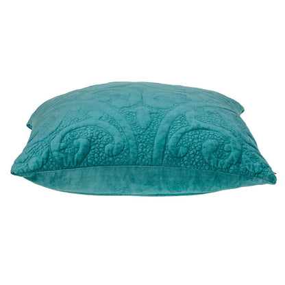 20" Aqua Cotton Blend Throw Pillow