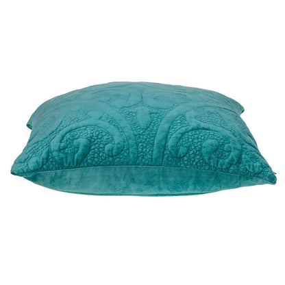 20" Aqua Cotton Blend Throw Pillow