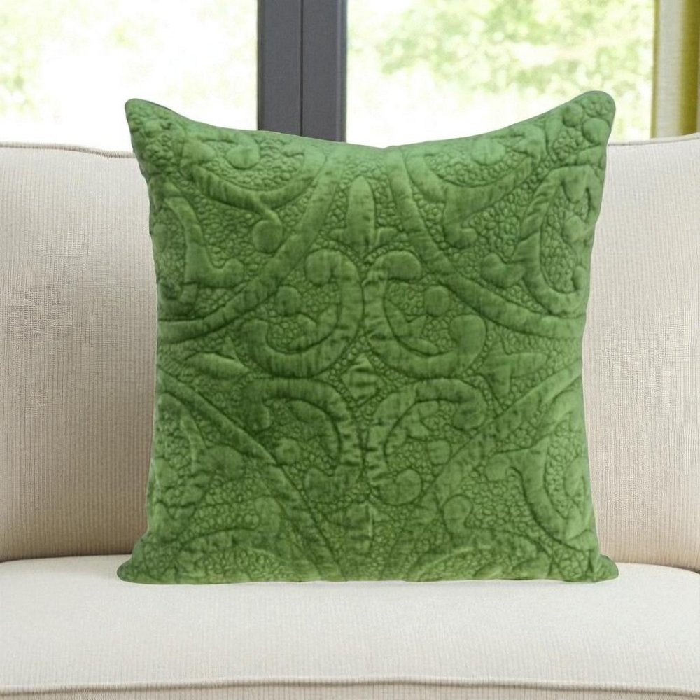 20" OLIVE Cotton Blend Throw Pillow
