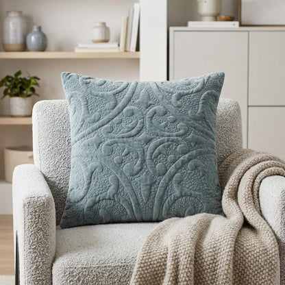 20" Seafoam Cotton Blend Throw Pillow