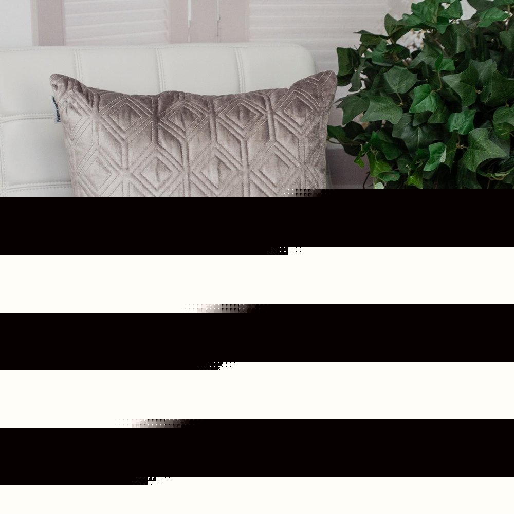 Tufted Diamonds Taupe Velvet Accent Pillow