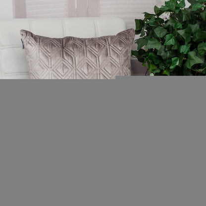 Tufted Diamonds Taupe Velvet Accent Pillow