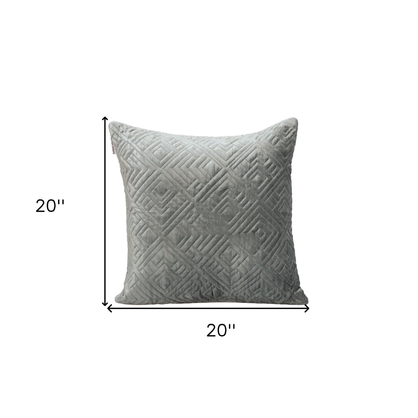 20" Gray Cotton Blend Throw Pillow