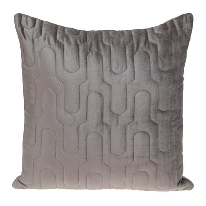 Geometric Lush Quilted Taupe Throw Pillow