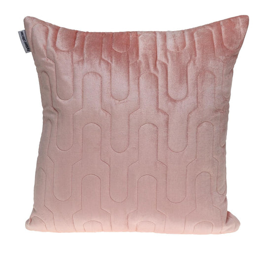 Geometric Lush Quilted Metallic Pink Throw Pillow