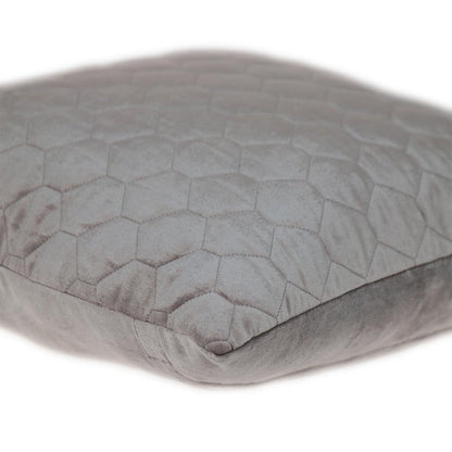 Taupe Tufted Velvet Quilted Throw Pillow