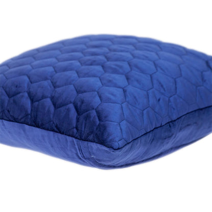 Blue Tufted Velvet Quilted Throw Pillow