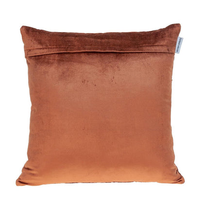 20" Burnt Orange Quilted Honeycomb Velvet Throw Pillow