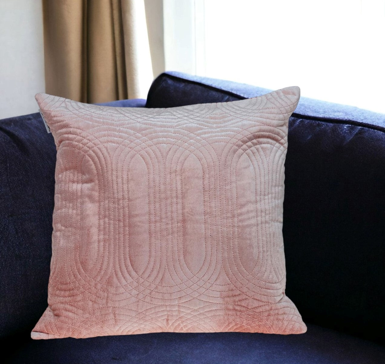 20" Pink Cotton Blend Throw Pillow