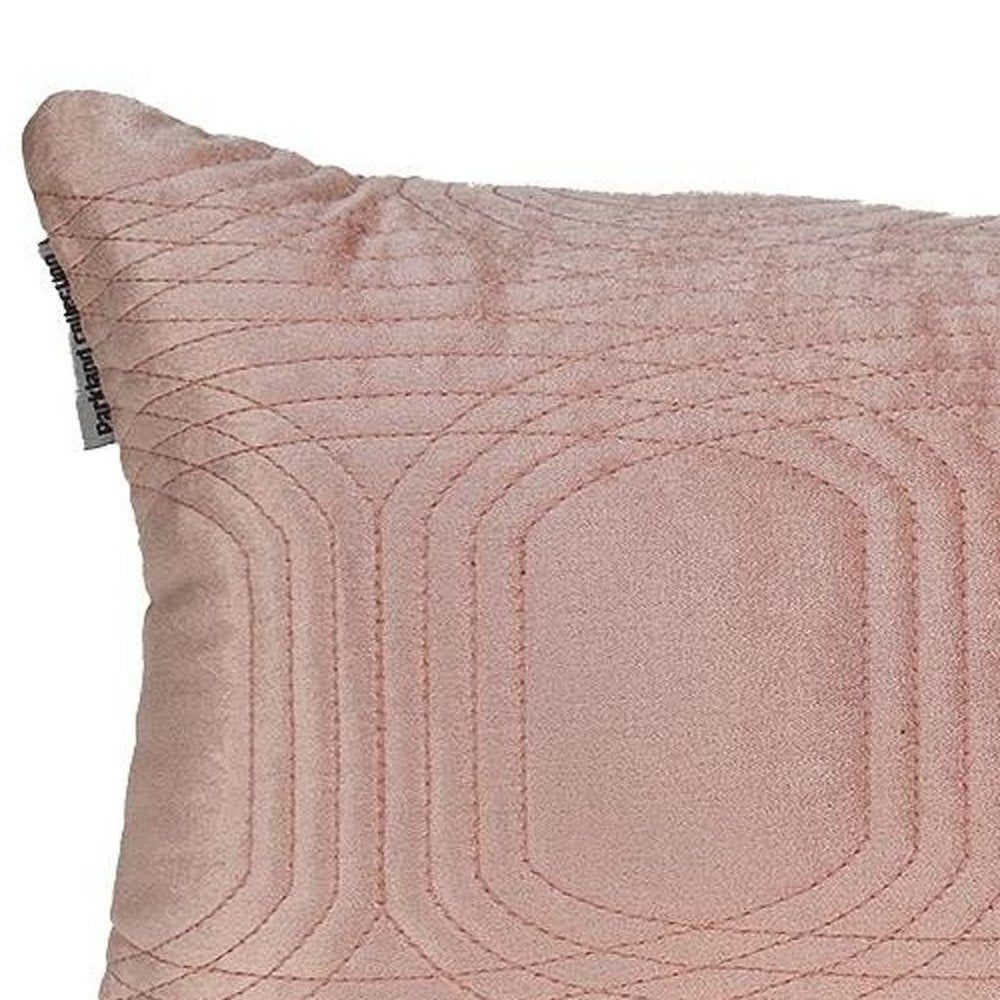 12" X 24" Pink Cotton Blend Throw Pillow
