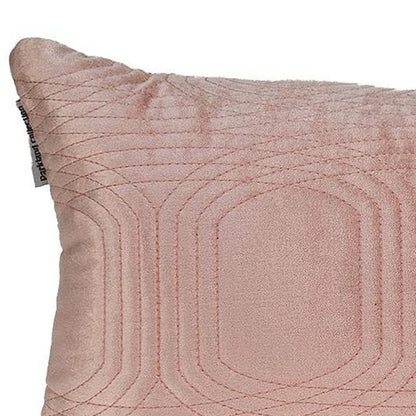 12" X 24" Pink Cotton Blend Throw Pillow