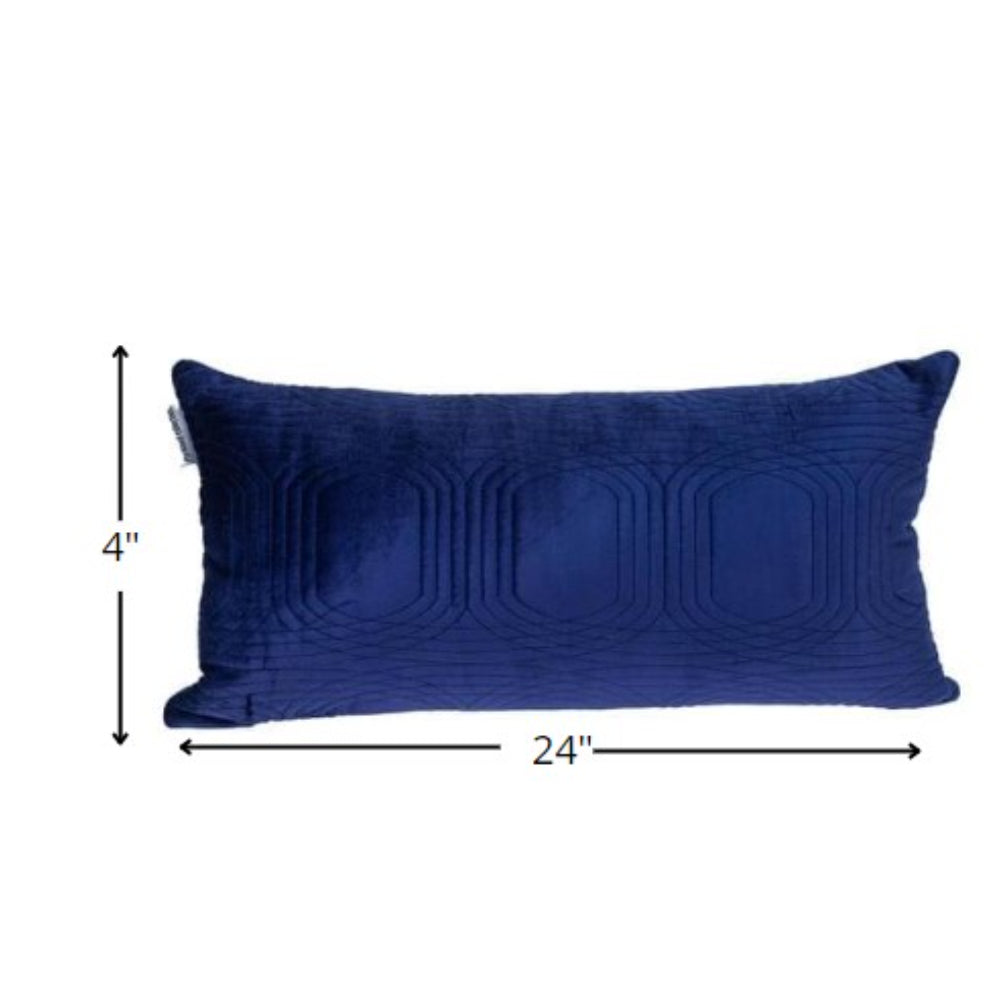 12" X 24" Blue Cotton Blend Throw Pillow