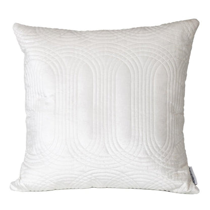20" White Cotton Blend Throw Pillow