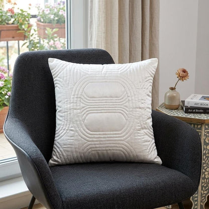 12" X 24" White Cotton Blend Throw Pillow