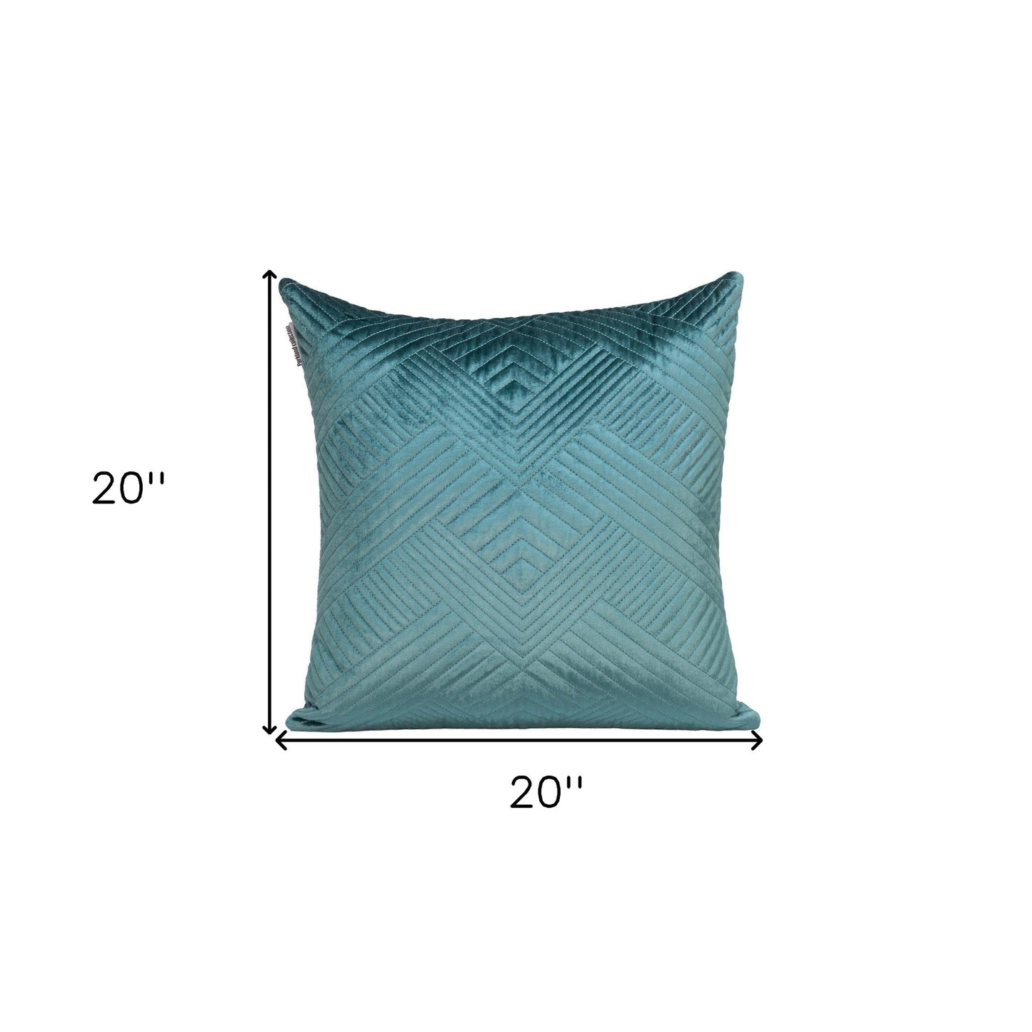 20" Teal Cotton Blend Throw Pillow