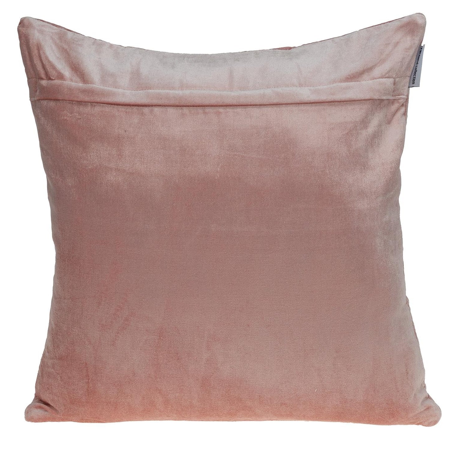 Pink Chunky Geo Stitched Velvet Decorative Throw Pillow