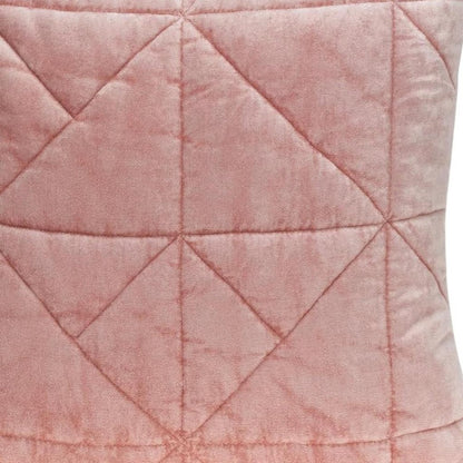 Pink Chunky Geo Stitched Velvet Decorative Throw Pillow