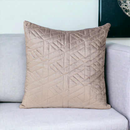 20" Taupe Cotton Blend Throw Pillow