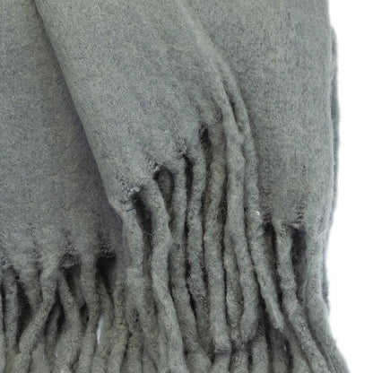 Super Soft Gray Soft Solid Color Handloomed Throw Blanket