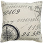 20" Black And Natural Nautical Compass Cotton Throw Pillow