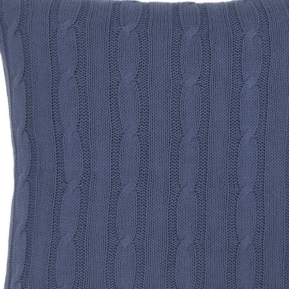 18" Blue Cotton Throw Pillow