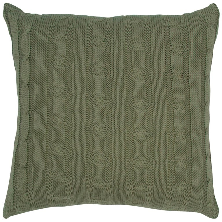 18" Olive Cotton Throw Pillow