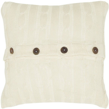 18" Ivory Cotton Throw Pillow
