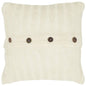 18" Ivory Cotton Throw Pillow