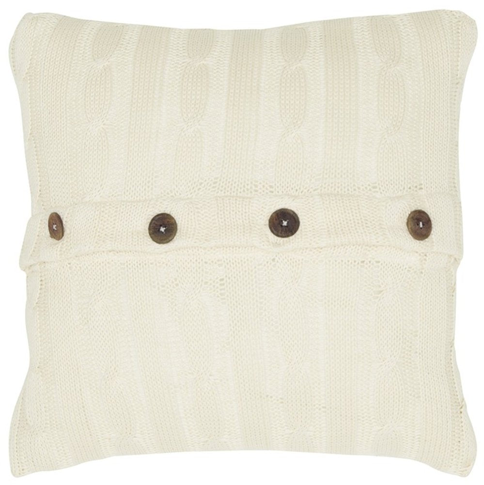 18" Ivory Cotton Throw Pillow