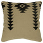 18" Black and Ivory Cotton Throw Pillow