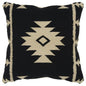 18" Black And Natural Southwestern Throw Pillow with Texture