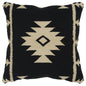 18" Black And Natural Southwestern Throw Pillow with Texture