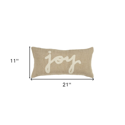 11" X 21" Natural Cotton Throw Pillow