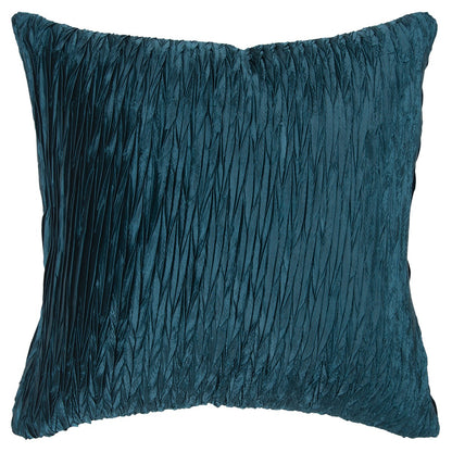 18" Teal Blue Crinkle Cotton Throw Pillow