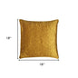 18" Gold Cotton Throw Pillow