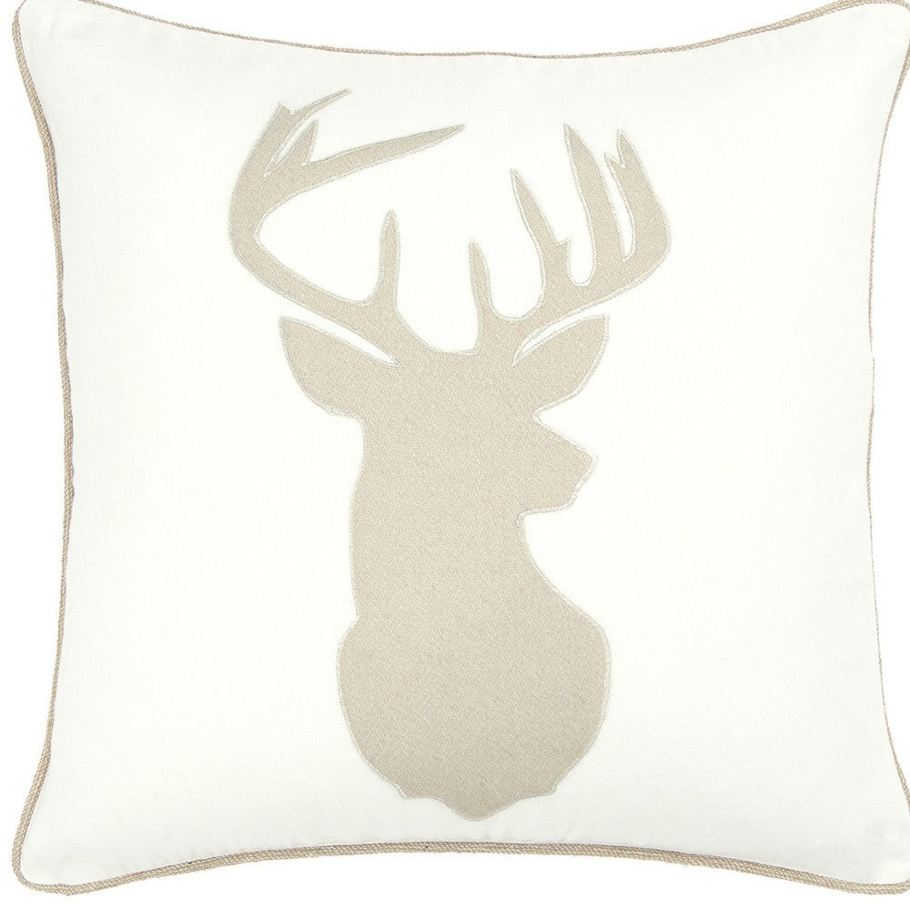 20" Ivory Cotton Throw Pillow